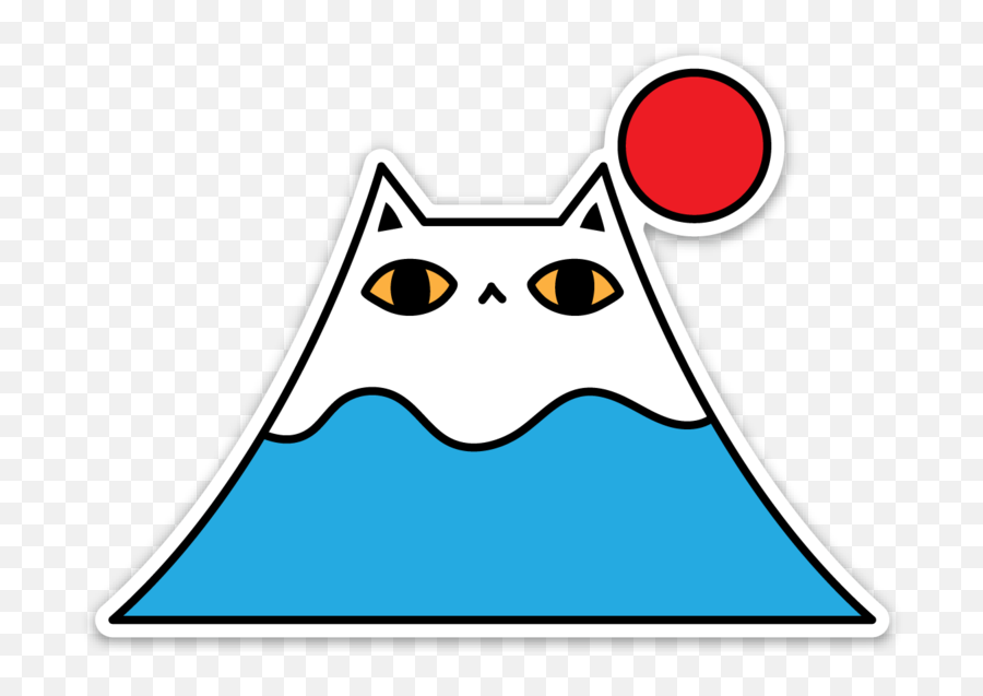 Mount Fuji Cat Vinyl Sticker Emoji,Cat Text Emoji