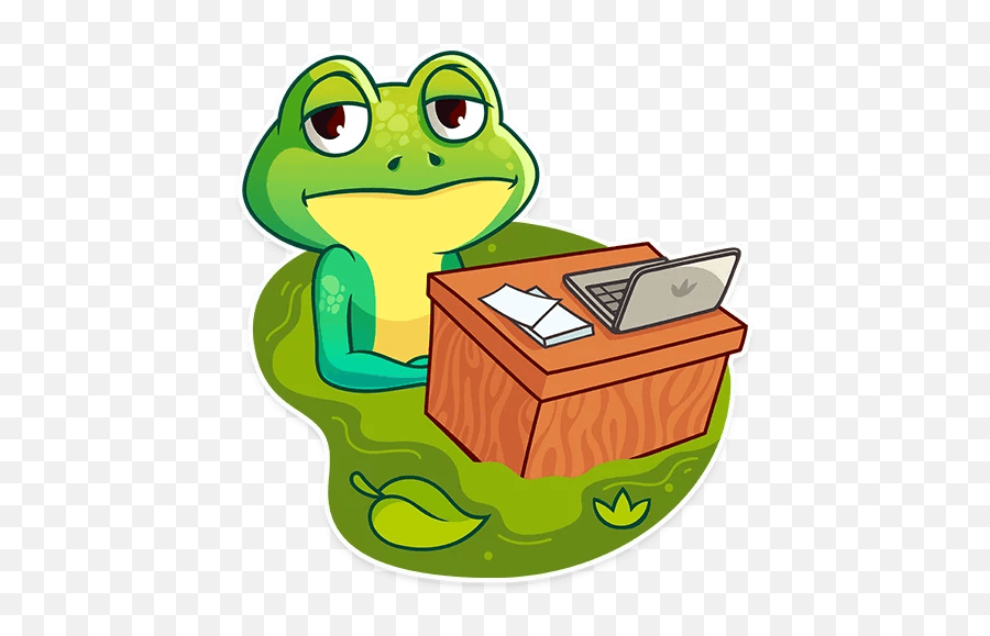 Oliver The Frog - Telegram Sticker English Emoji,Bullfrog Emoji
