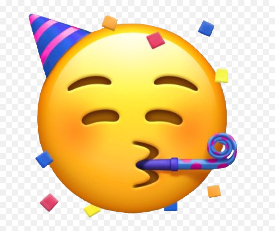 Emoji Iphone Face Party Sticker By Angeelaa - Happy Birthday Emoji,Orange Emoji Face