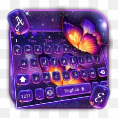 Colorful Purple Starry Butterfly Keyboard Theme - U200c Office Equipment Emoji,Starry Sky Emoji