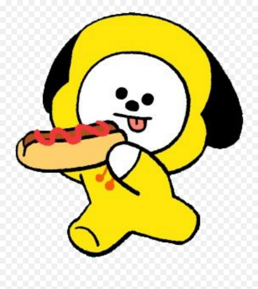 Chimmy Bt21 Hotdog Jungkook Sticker By Bt21 Bts - All Cartoon Pictures Group Emoji,Full Tummy Emoji