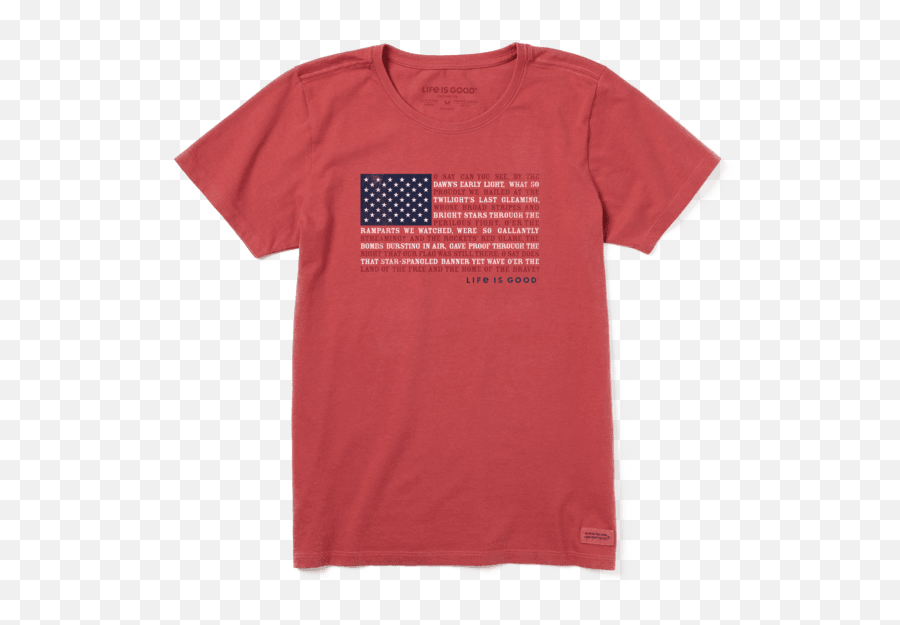 Womenu0027s Anthem Flag Crusher Tee Life Is Good Official Site - Life Is Good Quarantine Shirts Emoji,Flag Bomb Flag Ship Emoji