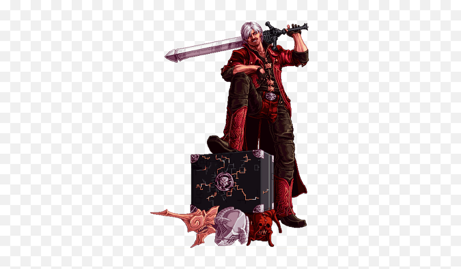 Pixel Pixelart Dark Dante Sticker By Yara Amaral - Edad De Dante Devil May Cry Emoji,Pixel Art Devil Emoji