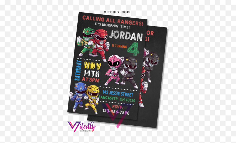 Birthday Invitations U2013 Tagged Kids U2013 Page 3 U2013 Vitedly - Power Rangers Ninja Invitation Emoji,Power Ranger Emoji
