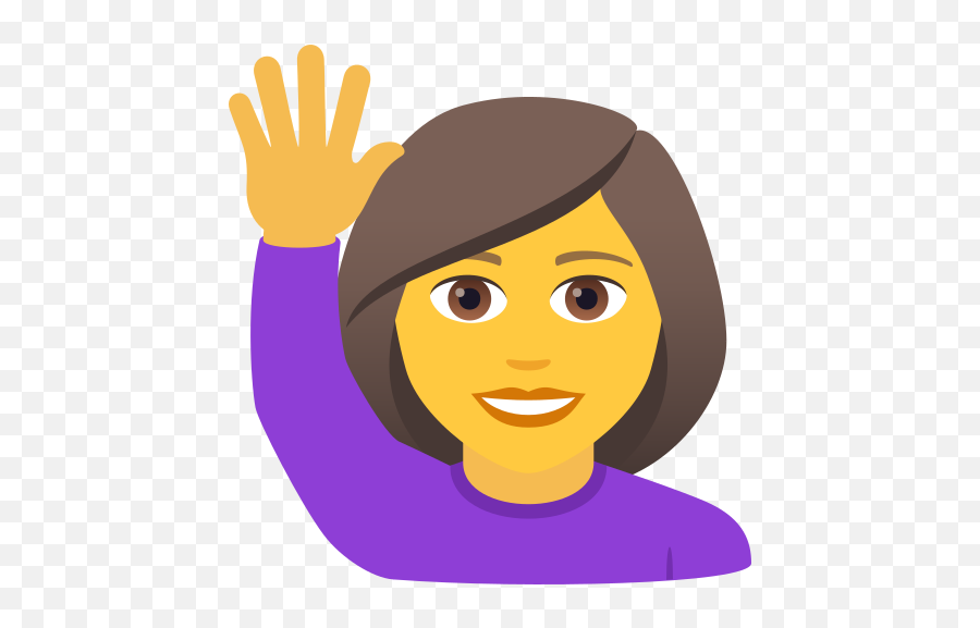 Woman Hand Raising People Gif - Joypixels Emoji,Girl Emoji With Hand