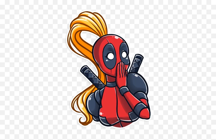 Telegram Sticker - Stickers Lady Deadpool Emoji,Deadpool Spelt With Emojis