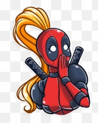 Telegram Sticker - Stickers Lady Deadpool Emoji,Deadpool Spelt With Emojis