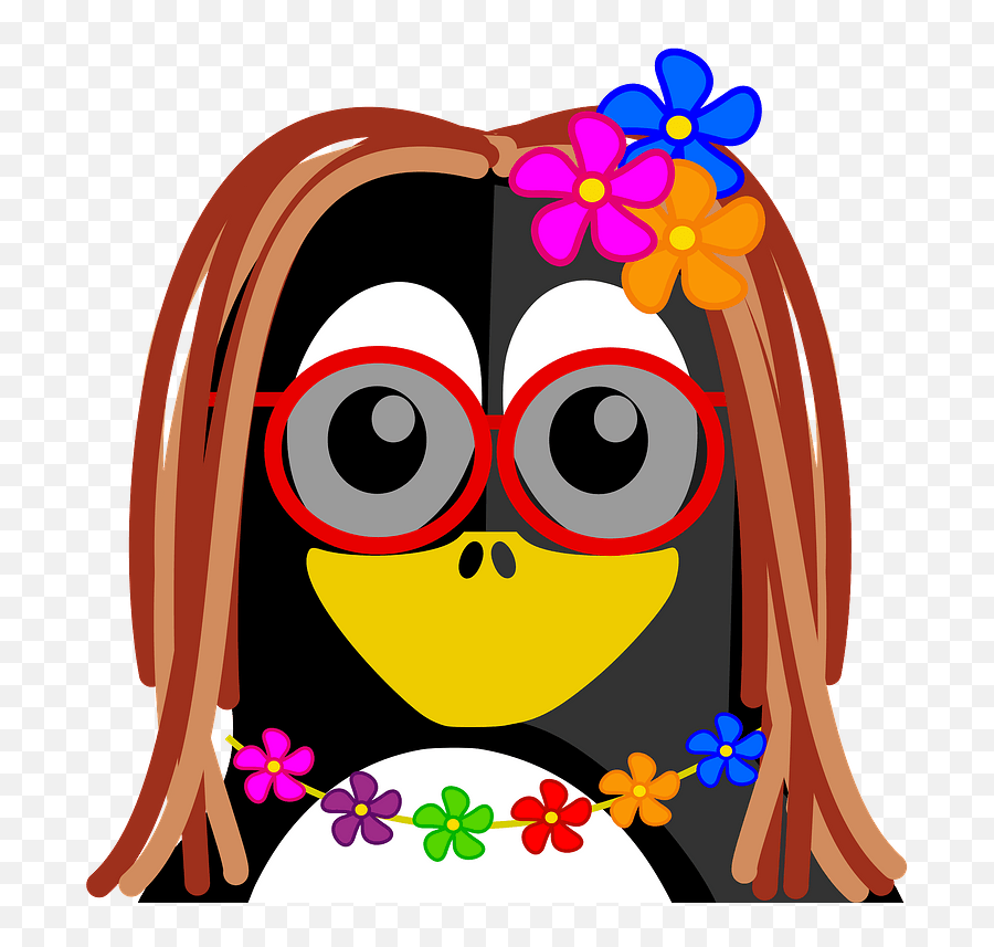 Hippie Penguin Clipart - Penguins Png Download Full Size Emoji,Pics Of Hippie Emojis
