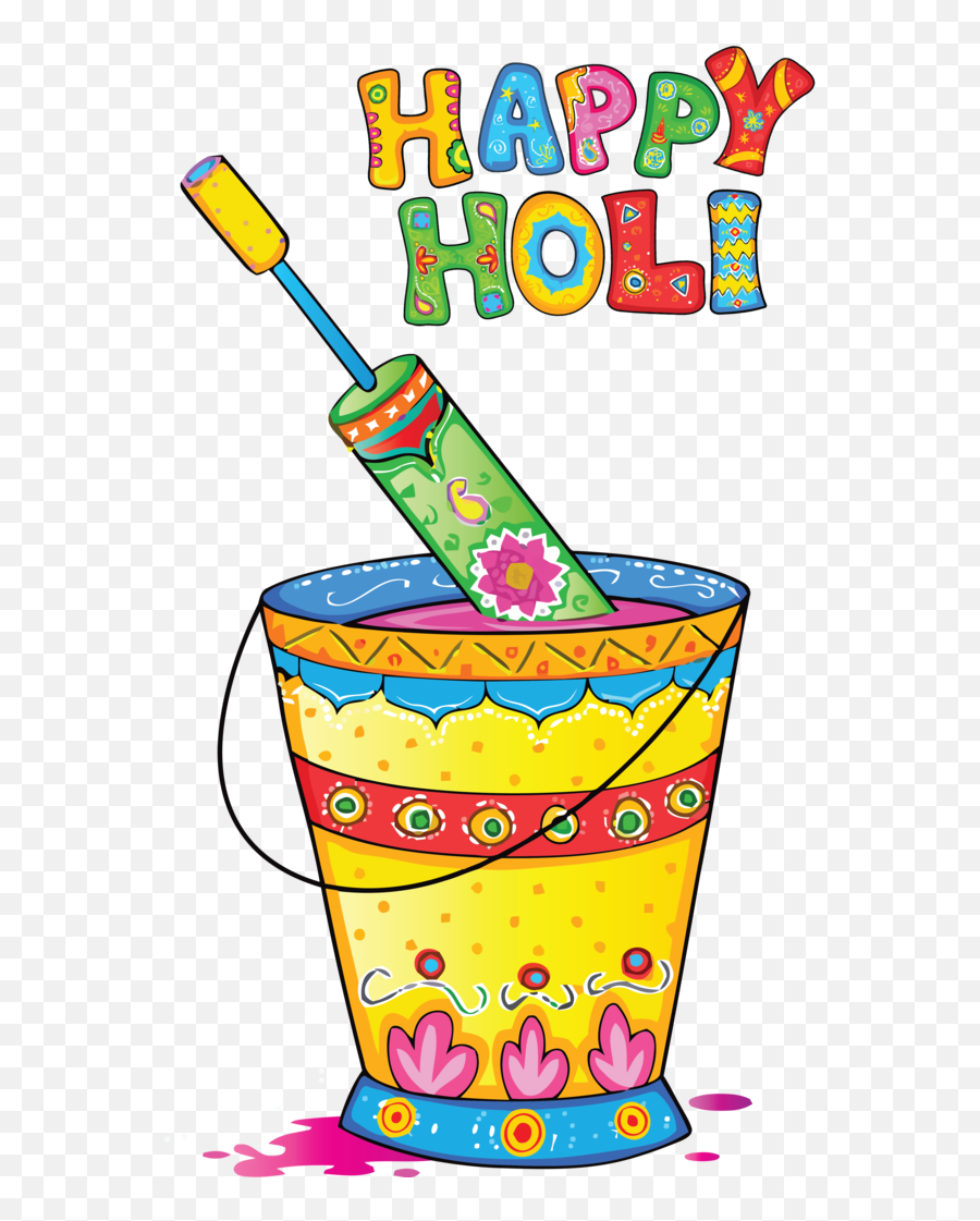 Holi Cartoon Watercolor Painting Design For Happy Holi For Emoji,Whatsapp Holi Emoticon