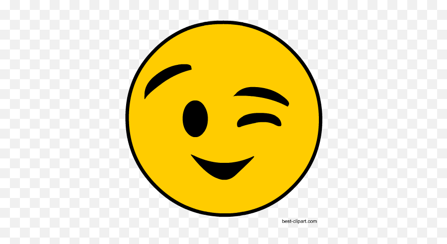 Free Emoji Clip Art - Wink Emoji Clip Art,Emoji Clipart