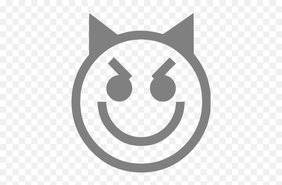 Gray Emoticon 29 Icon - Free Gray Emoticon Icons Emoji,Devil Emoticon Black And White