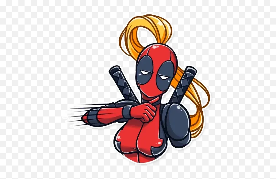 Lady Deadpool Sticker Pack - Stickers Cloud Emoji,Using Deadpool Emojis