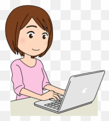Laptop Computer Woman Girl Clipart - Girl With Laptop Emoji,Woman At Computer Emoji