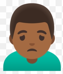 U200d Sad Man Frowning In Medium Dark Skin Tone Emoji,Frowning Emoji