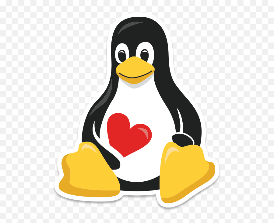 Tux Heart Decal U2013 Linux Foundation Store Emoji,Penguin Emoji Png