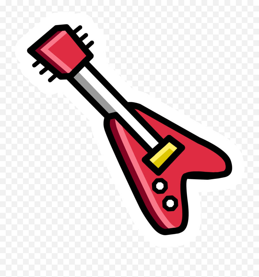 Red Electric Guitar Pin Club Penguin Rewritten Wiki Fandom Emoji,Eletric Emoji