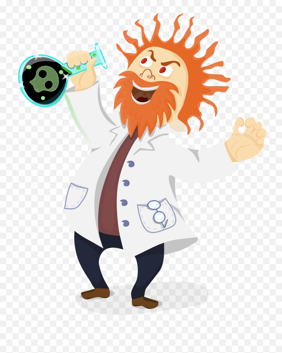 Scientist Clipart Png Transparent Png - Mad Professor Cartoon Emoji,Mad Scientist Emoji