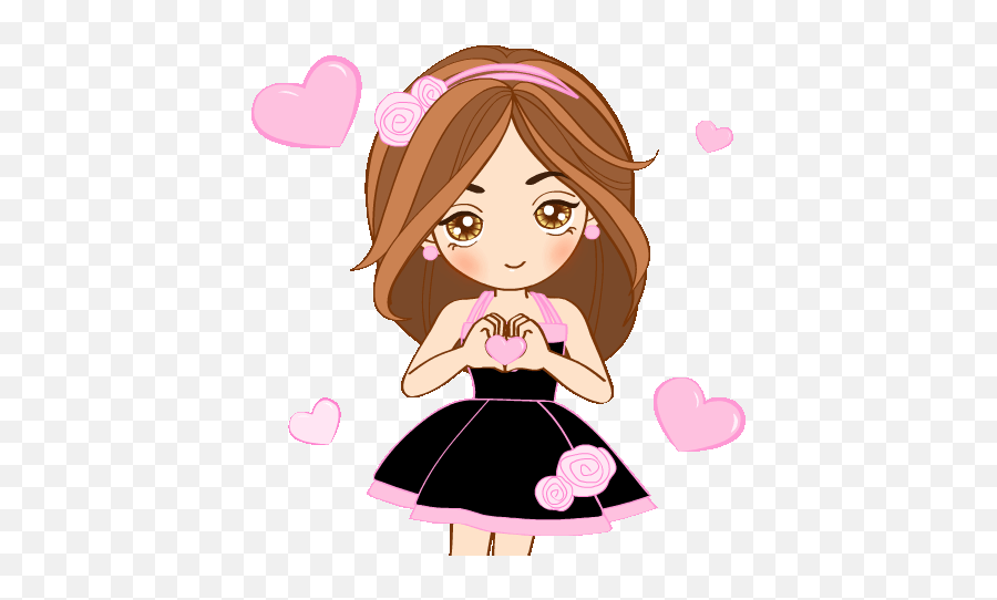 Dee Dee Girl 4 Pop - Up Stickers Cute Love Gif Cute Gif Dee Dee Girl Animada Stickers Emoji,Blowing Kiss Emoji Gif
