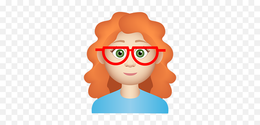 Gingermoji U2014 Kristina Caizley - Curly Emoji,Nerd Girl Emoji