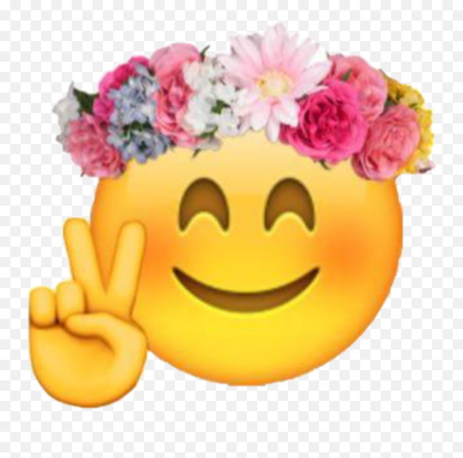 Download Emoji Sticker - Emoji With Flower Crown Png Image Emoji With Flowers Crowns,Emoji Sticker