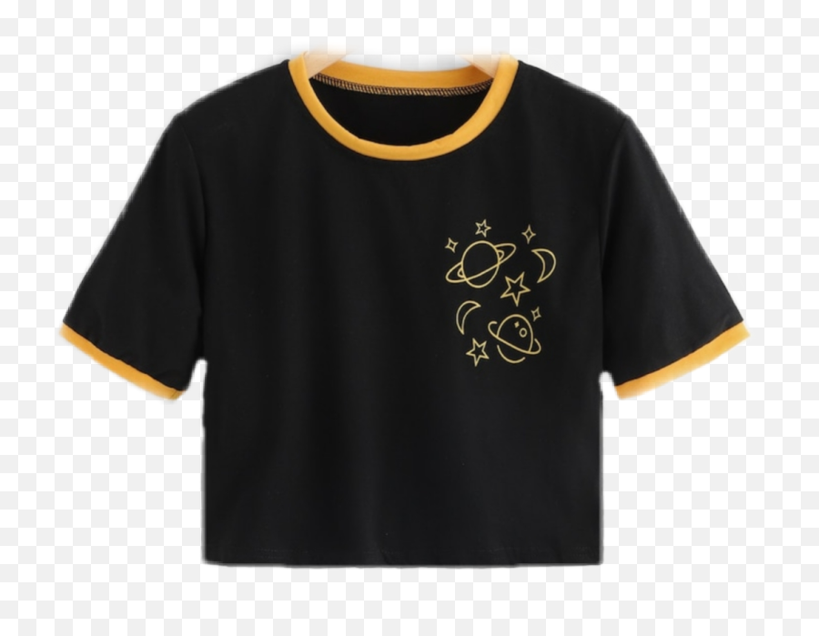 Shirt Blackandyellow Galaxy Sticker - Short Sleeve Emoji,B Emoji Shirt