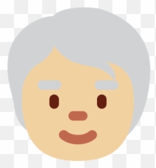Older Person Emoji Clipart - Happy,Silhouette Of A Person Emoji Png