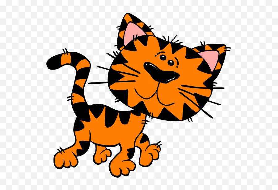 Tiger Kitty Clip Art At Vector Clip Art - Clipartix Orange And Black Cat Clip Art Emoji,Cute Tiger Emoji Transparent