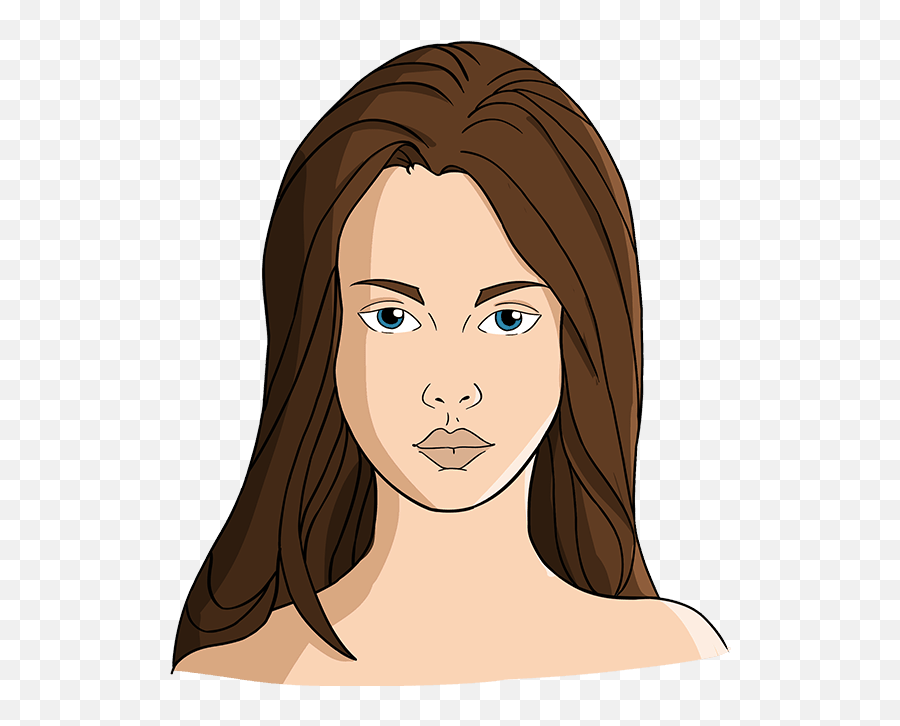 How To Draw A Womanu0027s Face - Really Easy Drawing Tutorial Female Face Drawing Woman Emoji,Girls Use Emotion Faces