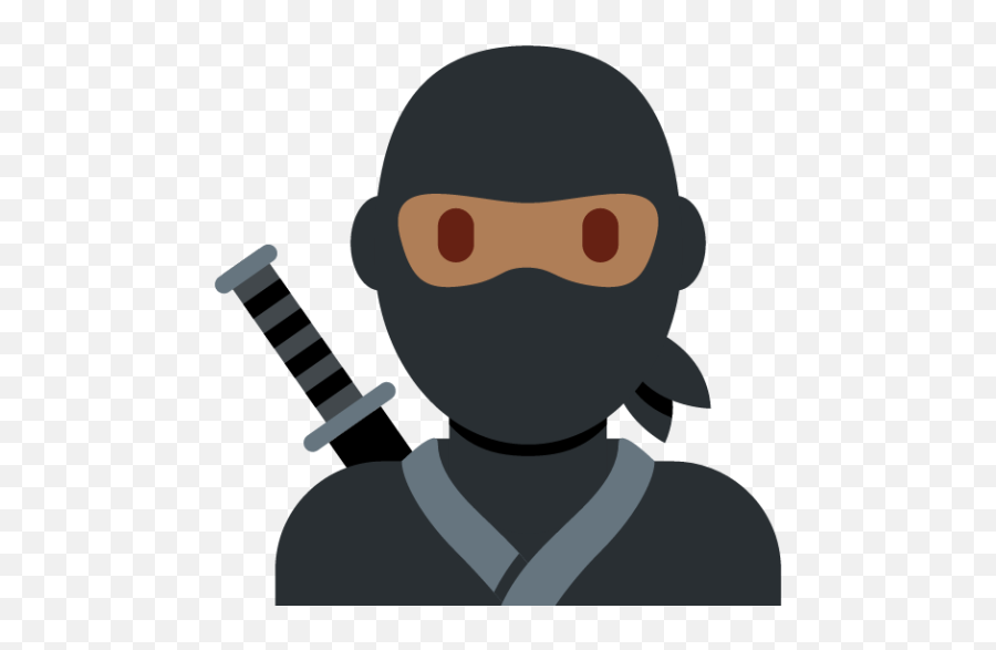Medium - Ninja Emoji,Shrug Emoji Dark Skin