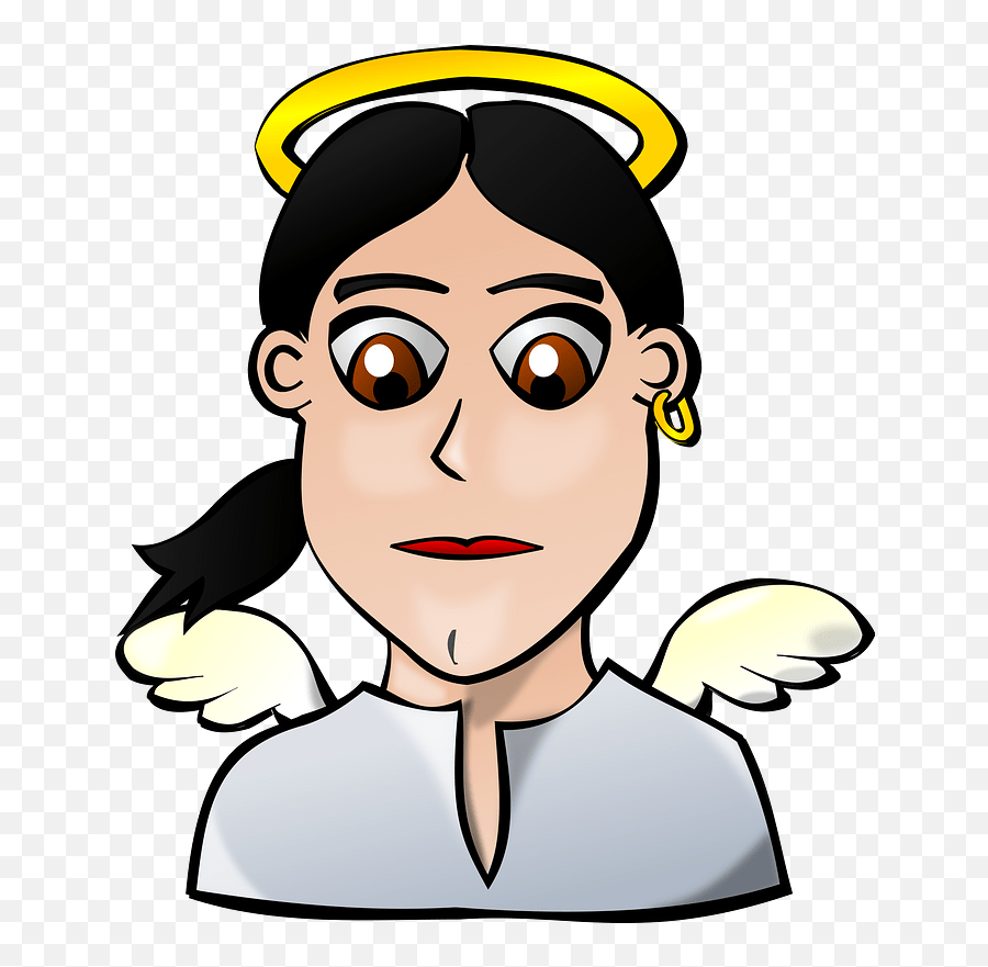 Angel Clipart Free Download Transparent Png Creazilla - Cartoon Angel Face Emoji,Animated Angel Emoticon