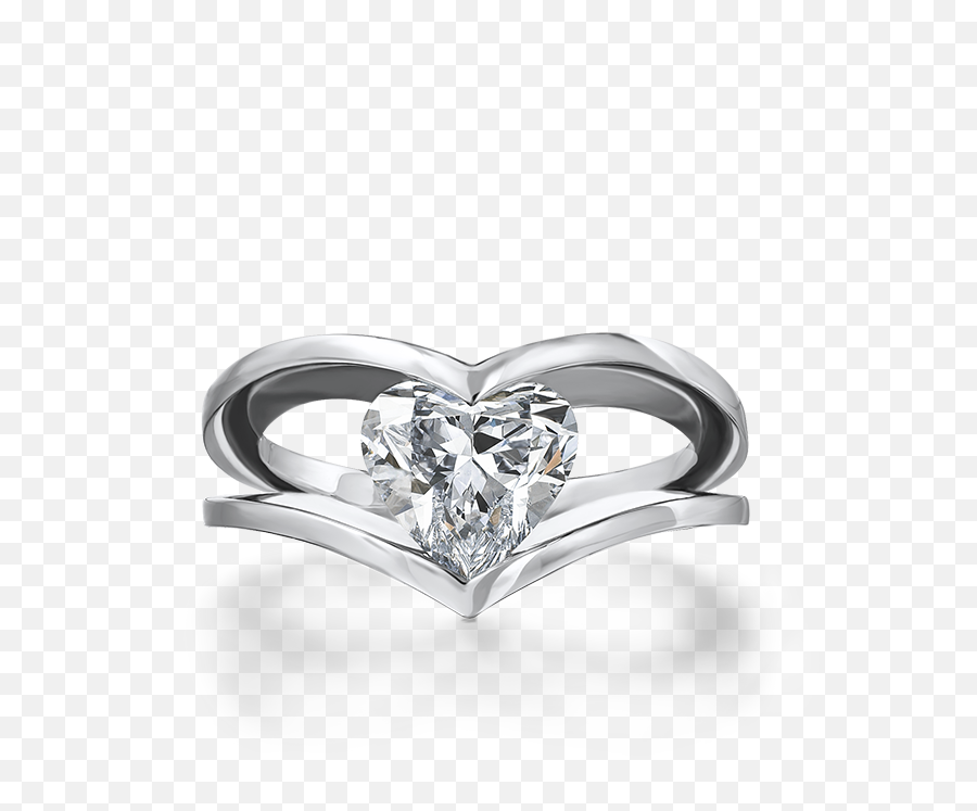 Millennium Collection Heart Shape Diamond Ring Shimansky - Solid Emoji,Heart Emoticon Ring Silver