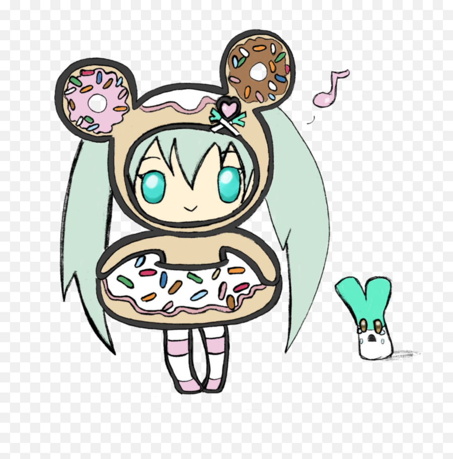 Kawaii Girl Donuts Cake Sweet Cute Sticker By Kawaii - Happy Emoji,Girl Emoji Cake