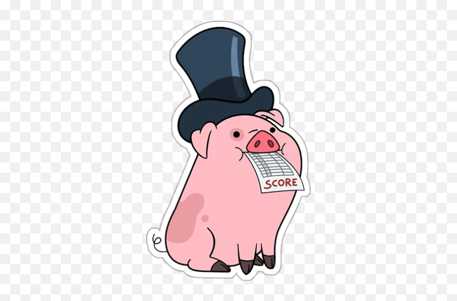 Sticker Maker - Waddles Dipper Pato Mabel Gravity Falls Emoji,Top Hat Monicle Emoticon