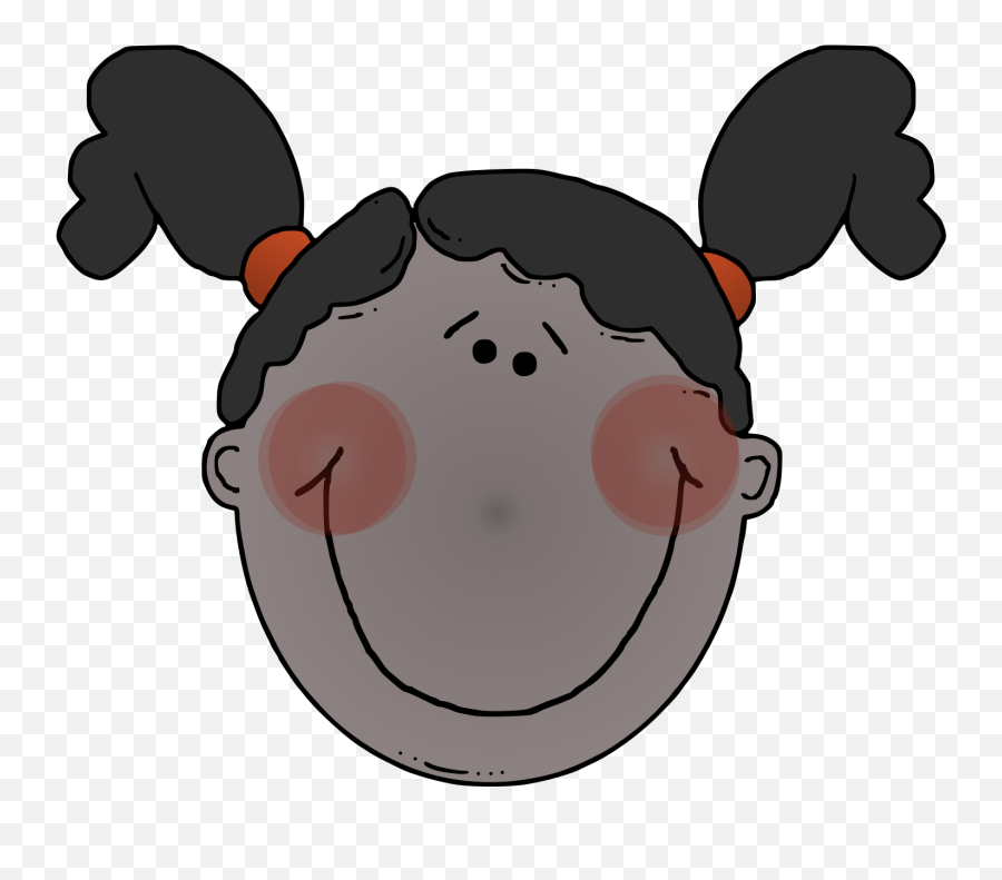 Blushing Girl With Pigtails Svg Vector Blushing Girl With Emoji,Blushing Bird Emoticon