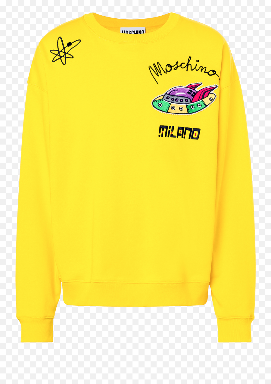 Cotton Sweatshirt Moschino Galaxy Moschino Official Online Emoji,Emoticon Texts Ø_ø