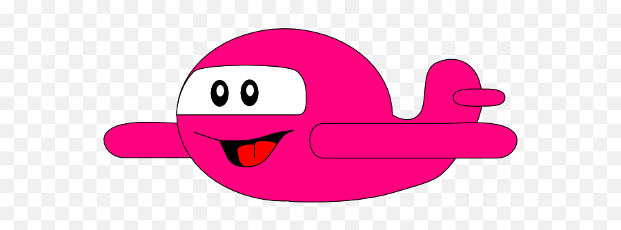 Pink Plane Clip Art At Clker - Pink Aeroplane Cartoon Emoji,Plane Emoticon