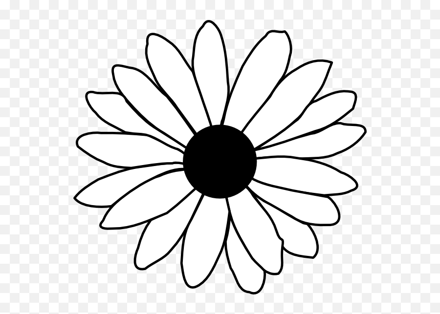 Free Tumblr Clipart Black And White Download Free Clip Art - Outline Daisy Flower Clipart Emoji,Flower Emoticon Tumblr