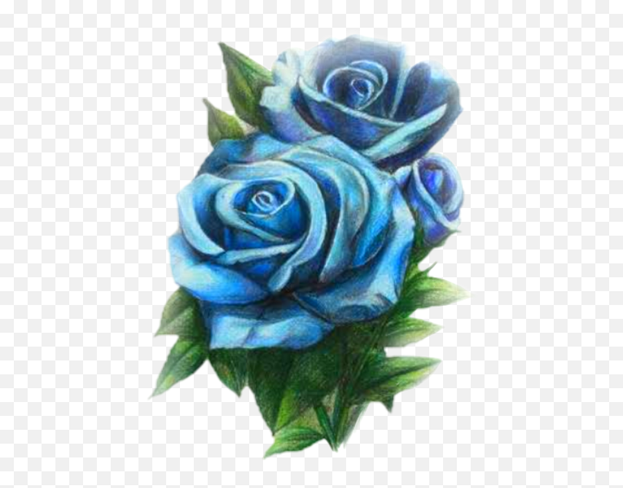 Flower Blue Rose Bluerose Sticker - Blue Rose Paint Aesthetic Emoji,Blue Rose Emoji