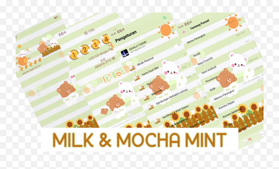 Tema Oppo Tembus Akar Milk And Mocha Mint Mocha Mint - Dot Emoji,Emoticon Blackberry Di Android