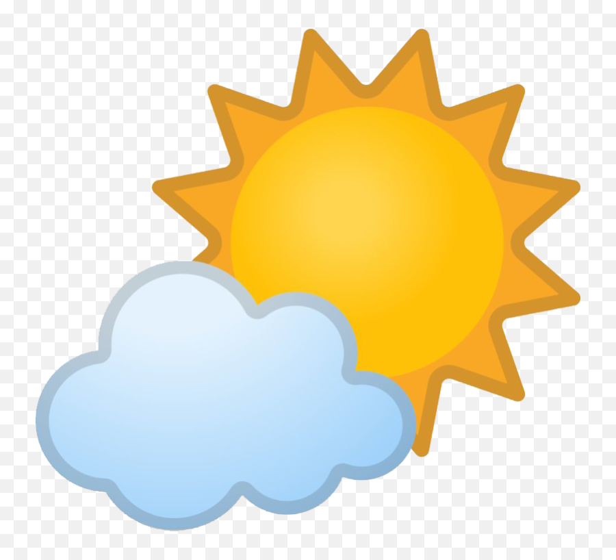 Sun Behind Small Cloud Emoji - Sun And Cloud Emoji,Sun Emoji Android