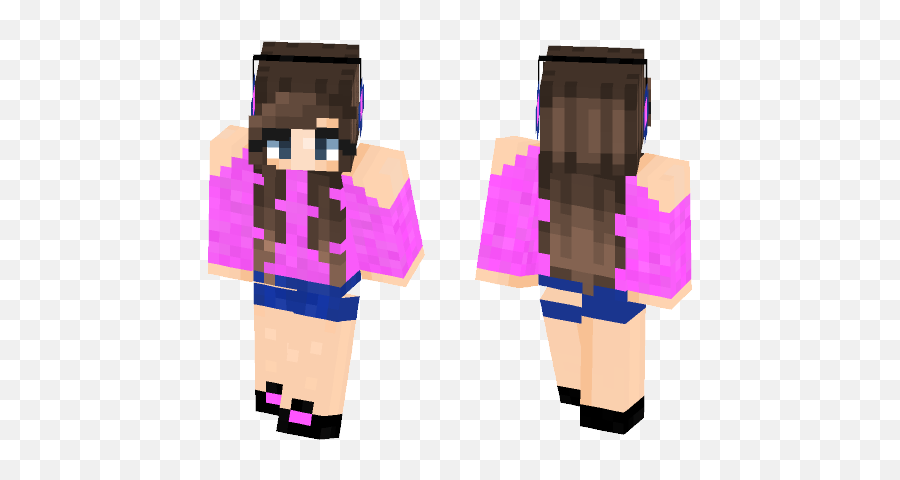 Teen Girl Idk Xd Minecraft Skin - Fictional Character Emoji,Idk Emoji Girl