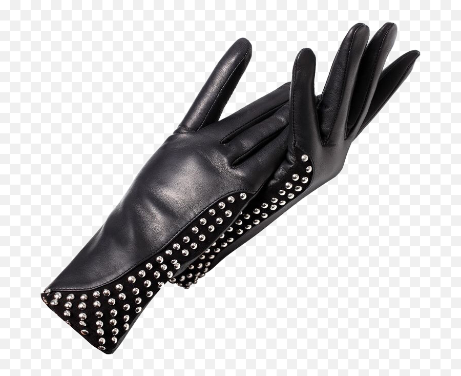 Black Leather Studs Sticker - Womens Black Studded Leather Gloves Emoji,Leather Emoji Stickers