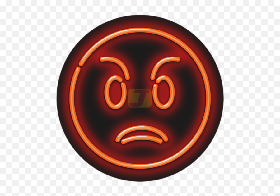 Mad Face Emoji Neon Sign - Happy,Mad Face Emoji