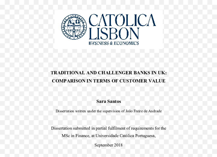 Traditional And Challenger Banks In Uk - Catolica Lisbon Emoji,Challenger Is Good Emotion Challenger New Generation