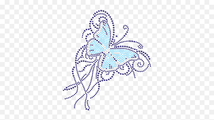 Blue Butterfly Rhinestone Transfer - Girly Emoji,Buy Emotion Butterfly