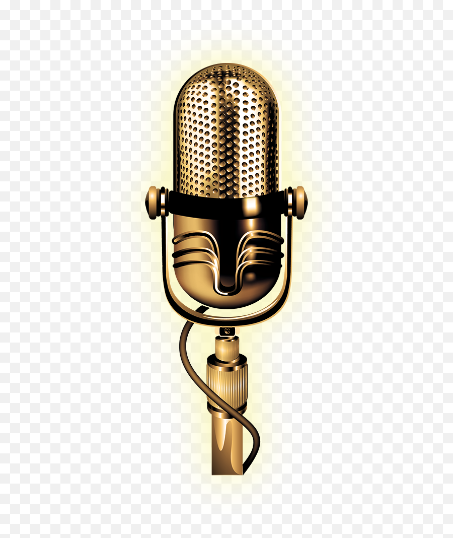 Microphone - Gold Microphone Png Transparent Cartoon Jingfm Geraldton Emoji,Stars And Microphone Emoji
