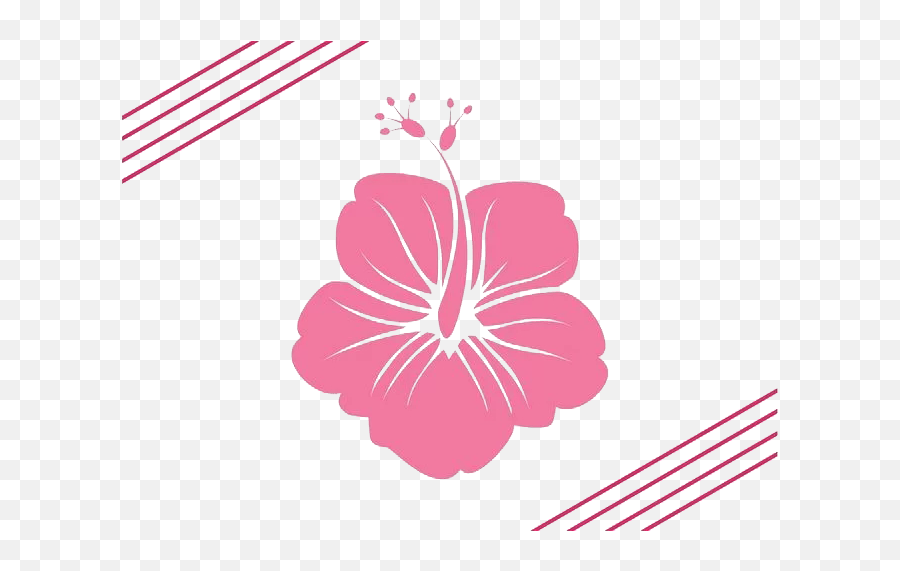 Hawaii Flower Silhouette Clip Art - Artistic Spring Pink Pink Flower Silhouette Transparent Emoji,Facebook Emoticons Flowers