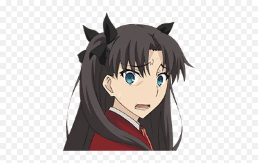 Fate Stay Night Rin Fate Anime Series - Rin Tohsaka Face Emoji,Fate Stay Night Meme Emoji