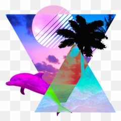Vaporwave Dolphin 80s Hypnotic Sunset Scene Tote Bag For - Vaporwave Designs Emoji,It's Just Emotion From 80's