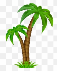 Palm Tree Cartoon Png Clipart - Cartoon Transparent Background Palm Tree Emoji,What Do Three Palm Tree Emojis